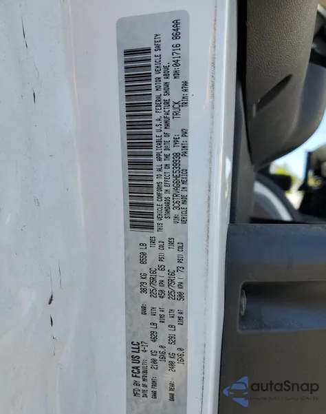 2017 Ram Promaster 1500 1500 Standard из США, поврежденный, VIN 3C6TRVAG6HE539938